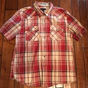Calvin Klein plaid button down shirt sleeve shirt